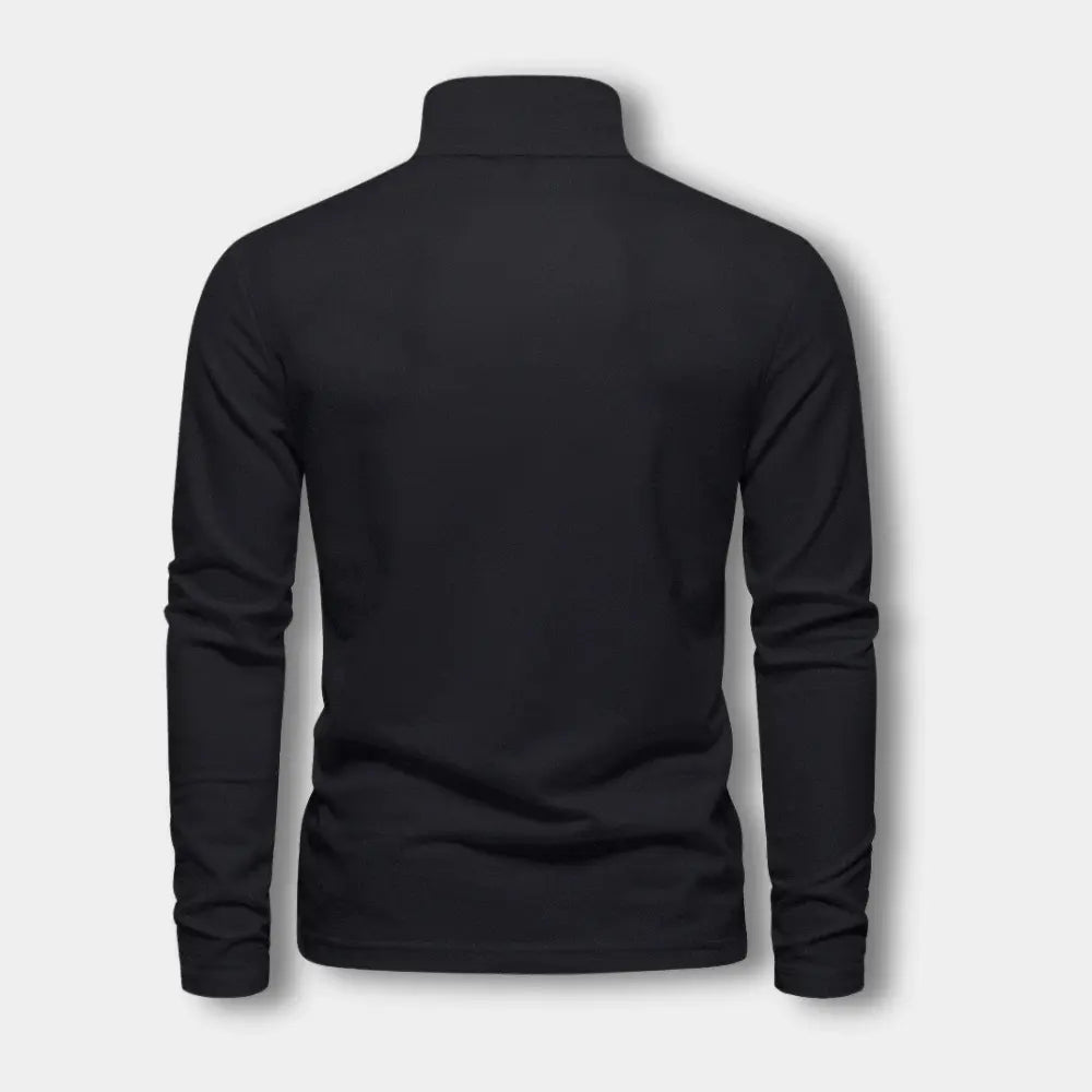 Polo De Manga Larga Con Cuello Abierto Y Cierre De Tres Botones Para Hombre | Ideal Para Uso Diario Y Actividades Informales