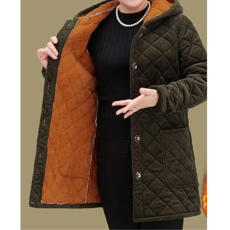 Chaqueta Acolchada con Cierre de Botones para Mujer | Ideal para Temporada Fría