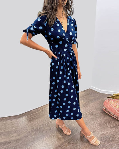 Vestido Midi con Estampado de Lunares para Mujer | Ideal para Salidas y Eventos de Verano
