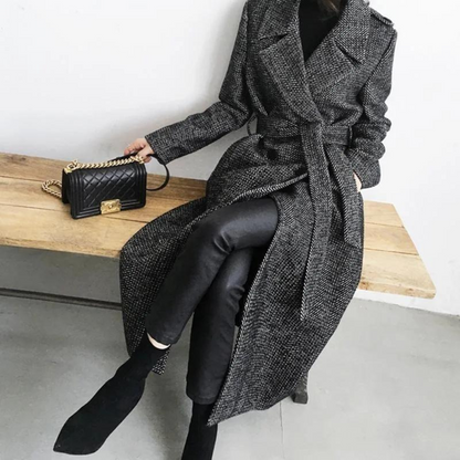 Abrigo Largo Con Motivo De Cuadros Para Mujer | Ideal Para Invierno
