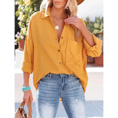 Camisa Con Corte Recto Y Mangas Largas Para Mujer | Ideal Para Uso Diario Y Profesional