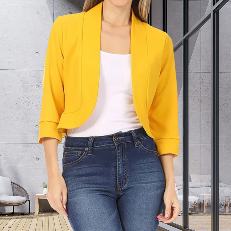 Blazer Corto con Corte Ajustado y Hombros Ligeramente Estructurados para Personas Adultas | Ideal para Uso Profesional y Diario