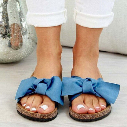 Sandalias Planas con Diseño de Lazo para Mujer | Ideales para Uso Diario en Temporadas Cálidas