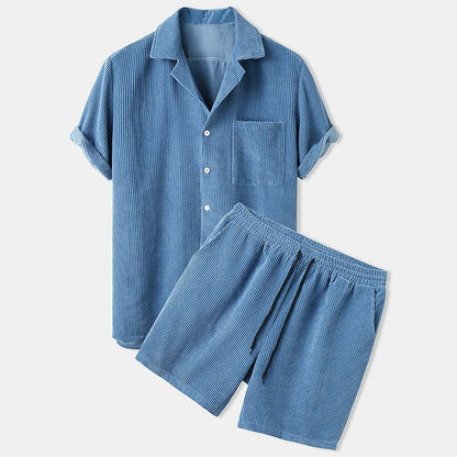 Conjunto De Dos Piezas Para Hombre Con Camisa De Manga Corta Y Short | Uso Diario Verano