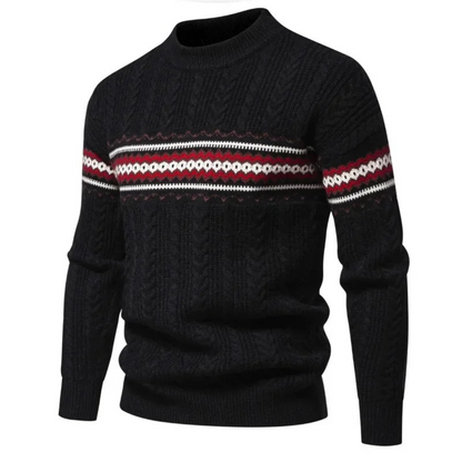 Jersey Con Motivo Nórdico Horizontal Y Estructura Trenzada Para Hombre | Ideal Para Uso Diario En Clima Fresco