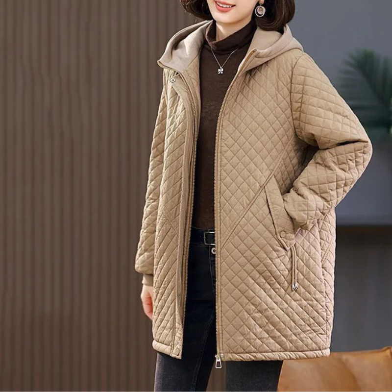 Chaqueta Acolchada con Cierre De Cremallera para Mujer | Ideal para Otoño E Invierno