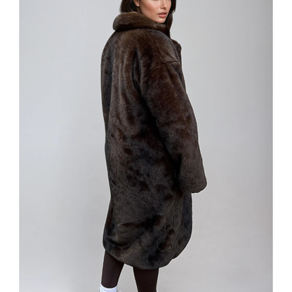 Chaqueta Larga De Corte Recto Para Mujer | Ideal Para Temporada Fría