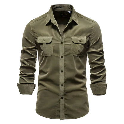 Camisa De Color Liso Con Corte Slim Fit Para Hombre | Ideal Para Uso Diario