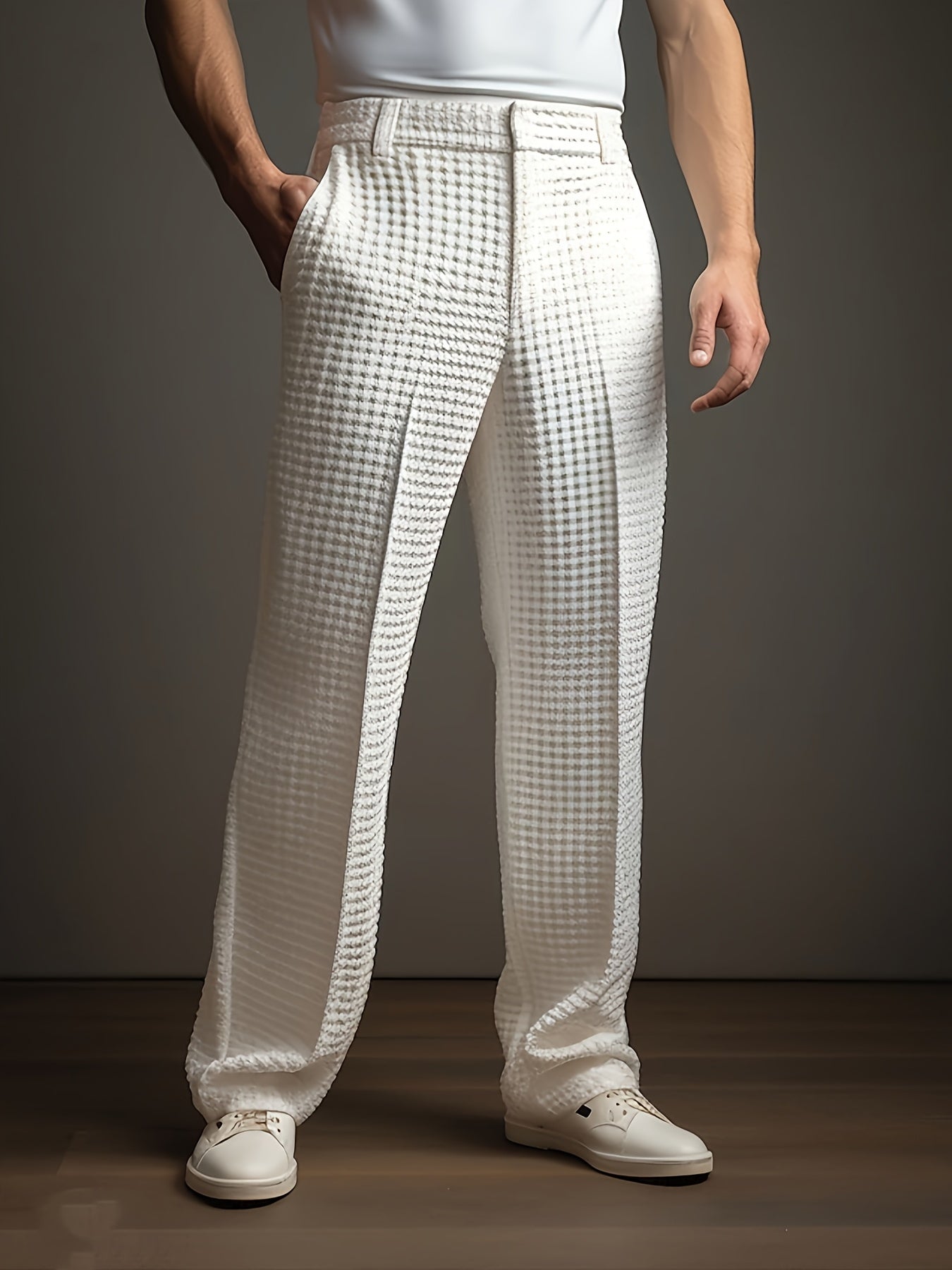 Pantalón de Corte Amplio con Cintura Estructurada y Bolsillos Laterales para Hombre | Ideal para Uso Diario