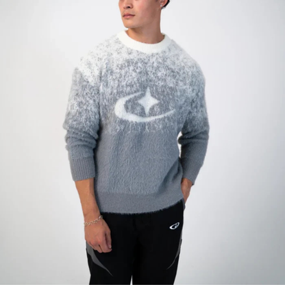 Jersey de Cuello Redondo con Diseño Degradado y Motivo Central para Mujer y Hombre | Ideal para Uso Diario