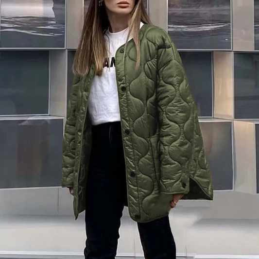 Chaqueta Colchada con Diseño de Cuadros para Mujer | Ideal para Otoño e Invierno