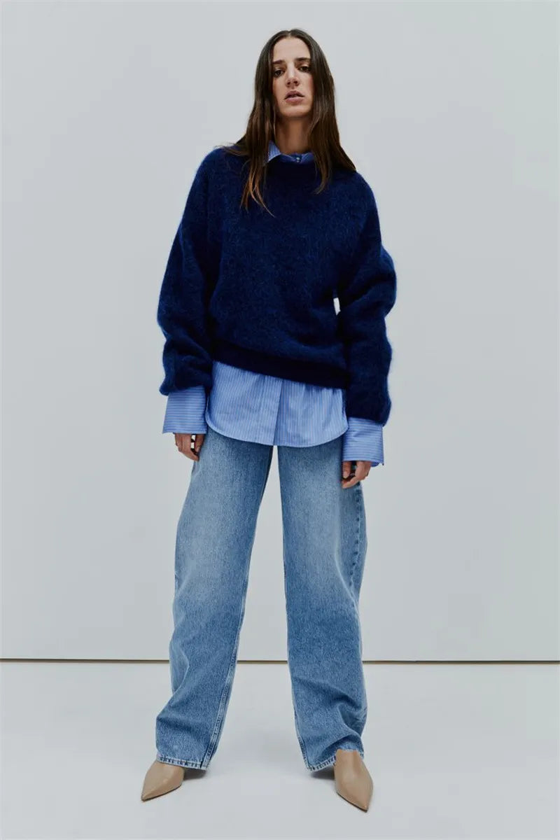 Suéter Oversized Con Diseño Liso Para Mujer | Ideal Para Otoño E Invierno