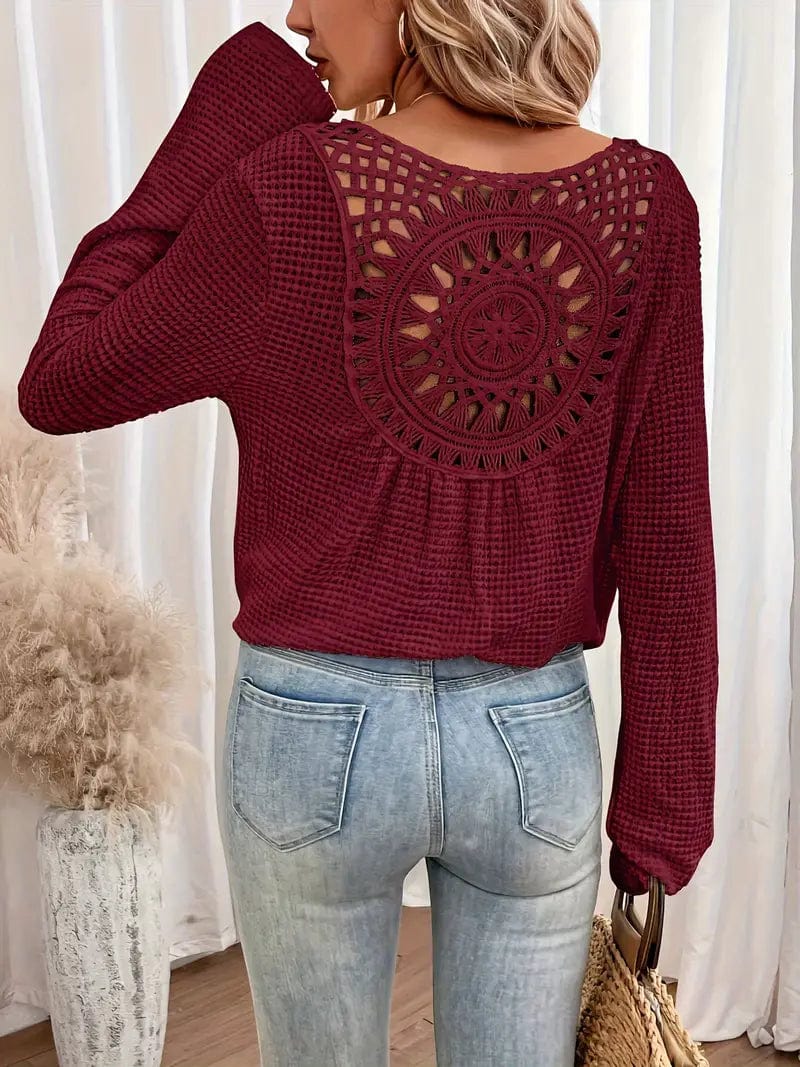 Jersey Con Cuello En V Y Textura Gofrada Para Mujer | Ideal Para Uso Diario U Ocasional