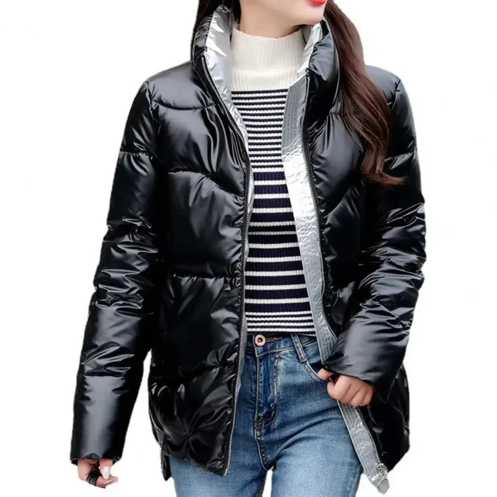 Chaqueta de Invierno con Acabado Brillante para Mujer | Ideal para Invierno