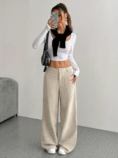 Pantalón Ancho de Corte Relajado para Mujer | Ideal para Uso Diario