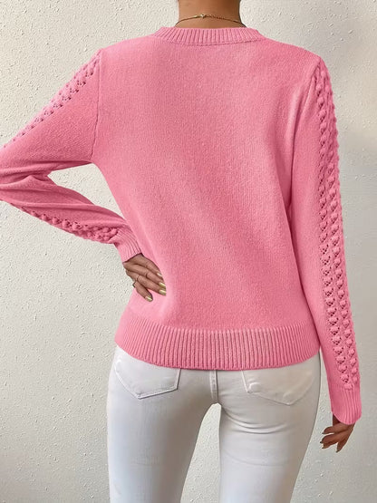 Jersey De Manga Larga Con Detalles De Encaje Para Mujer | Ideal Para Uso Diario Y Superposición