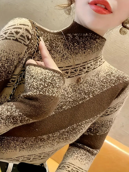 Jersey De Punto Con Diseño De Rayas Para Mujer | Ideal Para Uso Diario