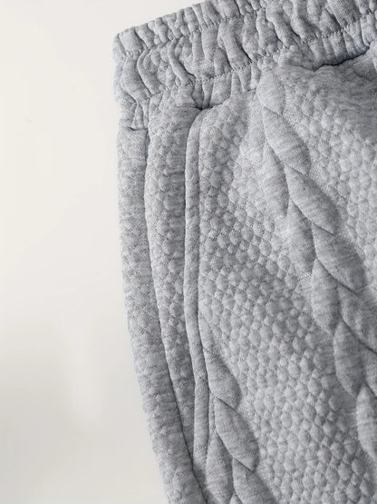 Conjunto de Dos Piezas con Motivo Trenzado en Relieve para Mujer | Ideal para Uso Diario