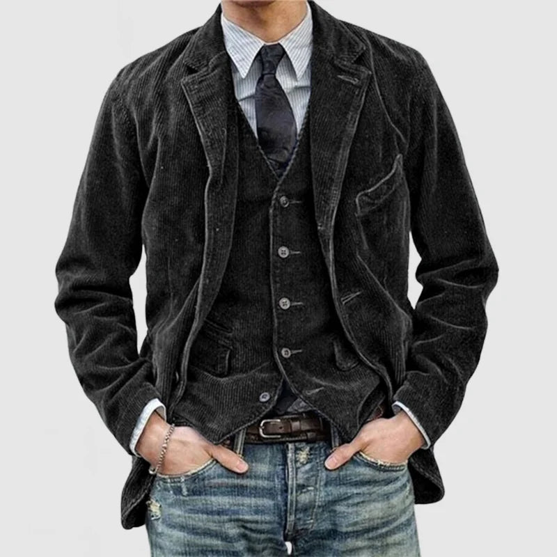 Blazer con Cierre de Botones y Corte Estructurado para Hombre | Ideal para Uso Profesional
