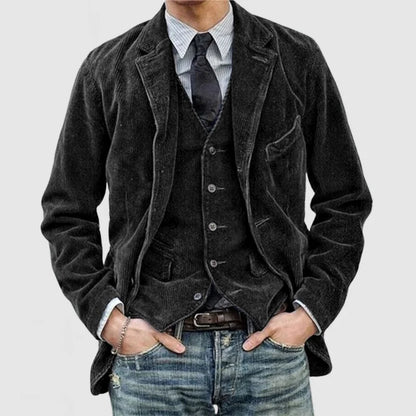 Blazer con Cierre de Botones y Corte Estructurado para Hombre | Ideal para Uso Profesional