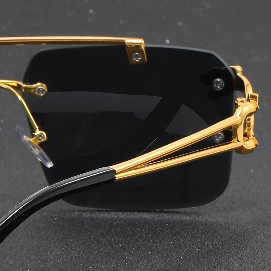 Gafas de Sol sin Montura de Inspiración Retro para Hombres | Ideal para Uso Diario
