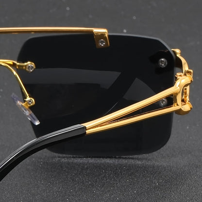 Gafas de Sol sin Montura de Inspiración Retro para Hombres | Ideal para Uso Diario