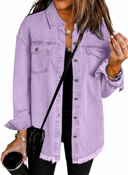 Chaqueta con Botones y Corte Holgado para Mujer | Ideal para Uso Diario