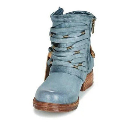 Botines con Tacón Bloque y Cierre Lateral para Mujer | Ideal para Uso Diario y Ocasiones
