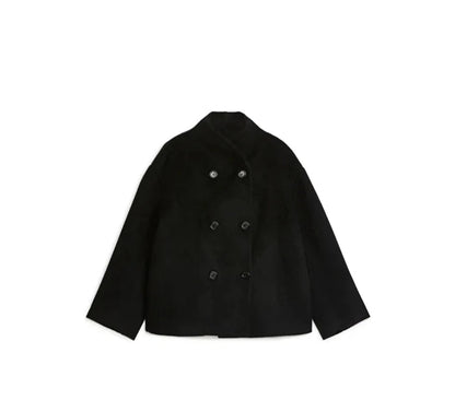 Abrigo De Invierno Con Corte Suelto Y Botones Dobles Para Mujer | Ideal Para Invierno