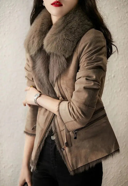 Chaqueta Tipo Biker con Cremallera para Mujer | Ideal para Otoño E Invierno