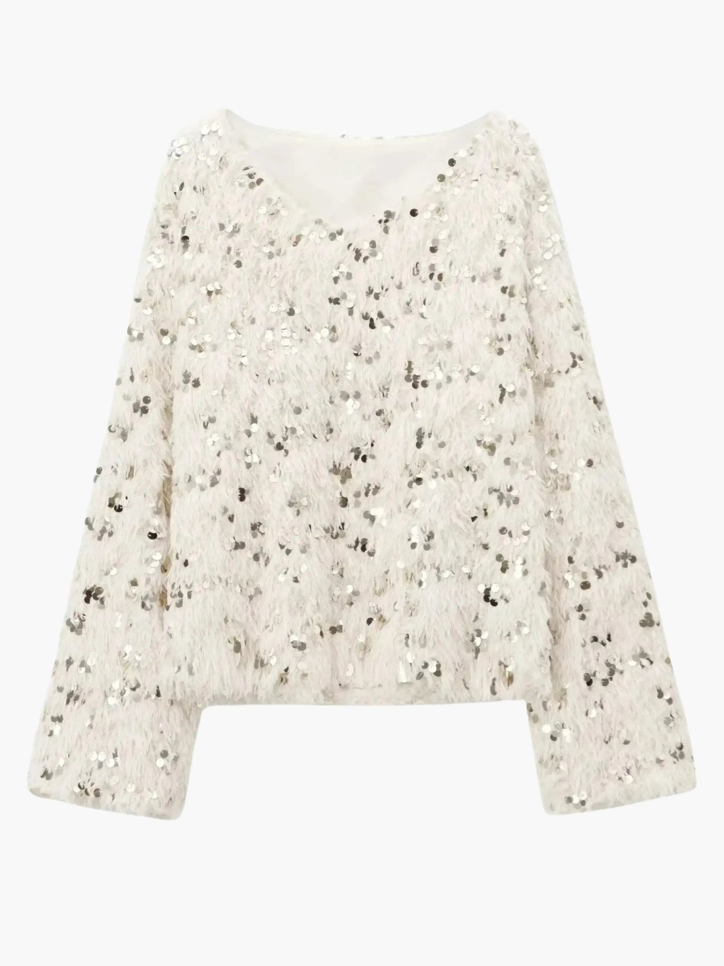 Jersey De Punto Con Detalles De Lentejuelas Y Manga Larga Para Mujer | Ideal Para Eventos Y Uso Casual