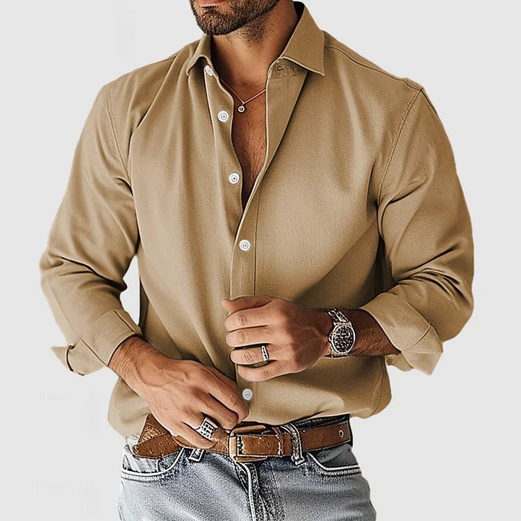 Camisa Con Cierre De Botones Y Corte Ajustado Para Hombres | Ideal Para Uso Profesional O Diario