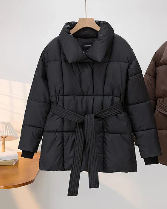 Chaqueta Acolchada Ligera con Cuello de Solapa para Mujer | Ideal para Clima Fresco