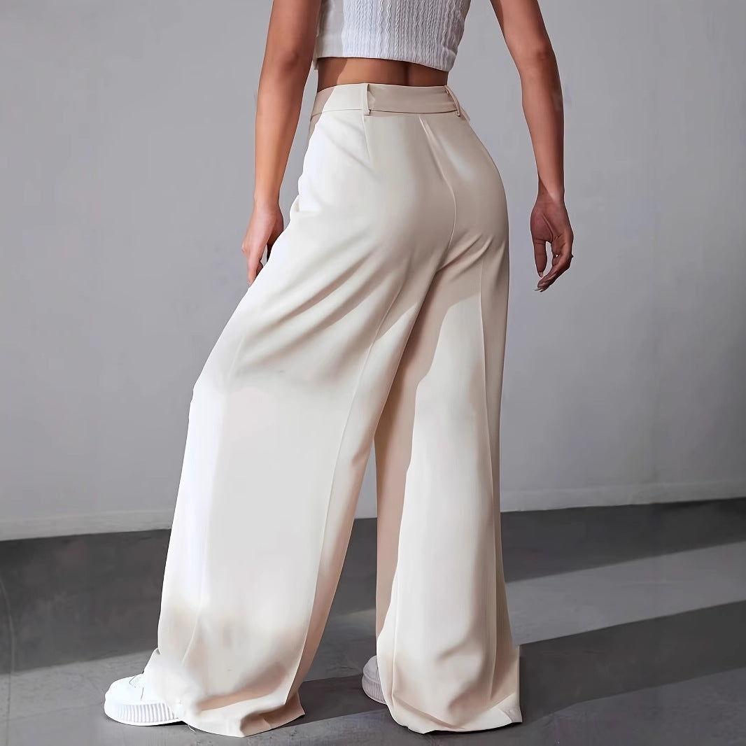 Pantalón Tailleur con Cintura Alta y Corte Recto para Mujer | Ideal para Uso Profesional y Diario
