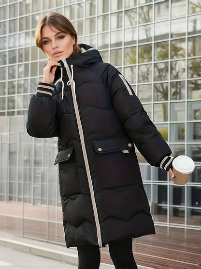 Abrigo Con Capucha Y Cierre De Cremallera Para Mujer | Ideal Para La Temporada De Frío