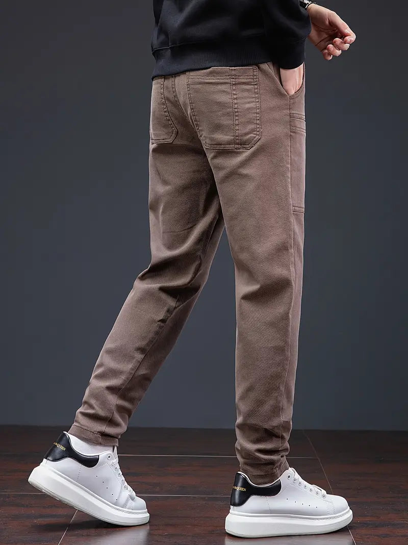 Pantalón De Jogging Con Cintura De Cordón Y Corte Ligeramente Ajustado Para Hombre | Ideal Para Uso Diario