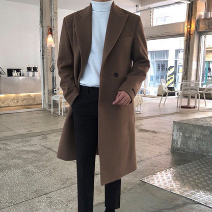 Abrigo Cruzado Con Botones Y Bolsillos Frontales Para Hombre | Ideal Para Entretiempo Y Uso Diario