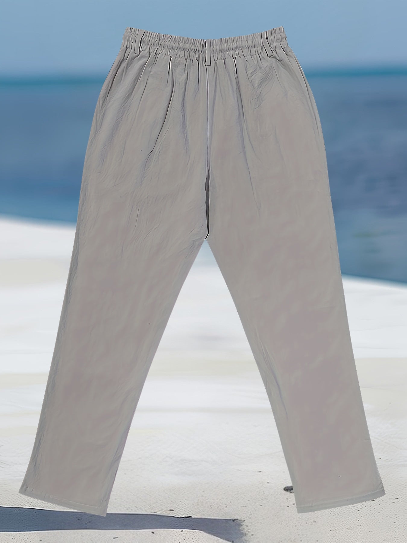Pantalón de Pierna Ancha con Cintura Elástica y Cordón para Hombre | Ideal para Uso Diario