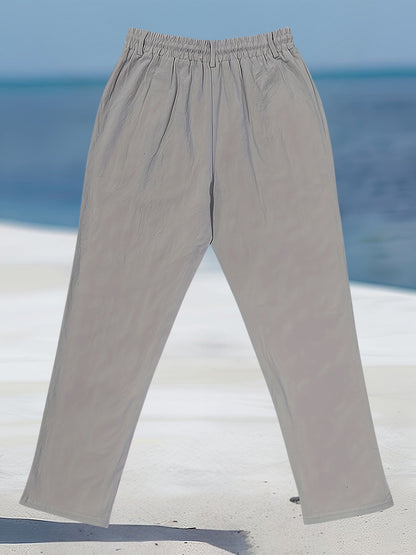 Pantalón de Pierna Ancha con Cintura Elástica y Cordón para Hombre | Ideal para Uso Diario