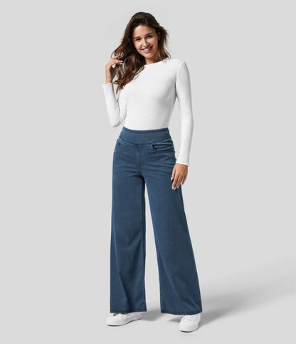 Pantalón de Talle Alto con Corte Elástico para Mujer | Ideal para Uso Diario y Profesional