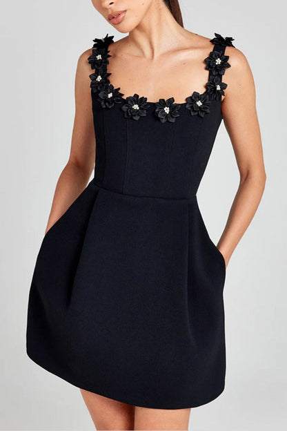 Vestido Mini Con Estampado Floral Y Escote Cuadrado Para Mujer | Ideal Para Eventos Y Salidas Nocturnas