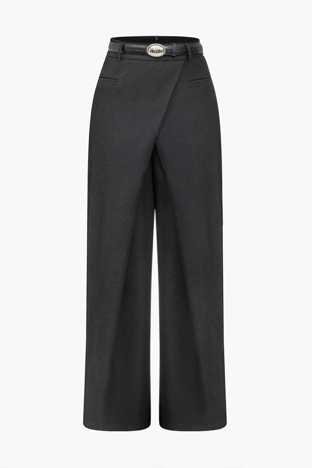 Pantalón Con Cintura Alta Y Ceñidor Cruzado Para Mujer | Ideal Para Uso Diario