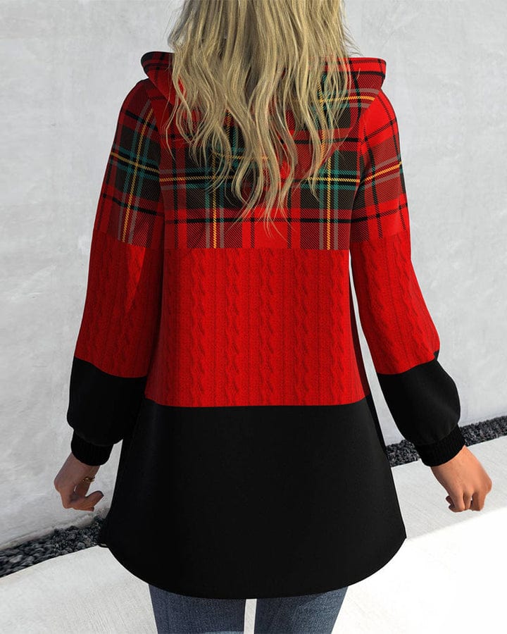 Chaqueta a Cuadros con Capucha para Mujer | Ideal para Invierno y Uso Diario