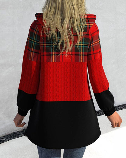 Chaqueta a Cuadros con Capucha para Mujer | Ideal para Invierno y Uso Diario
