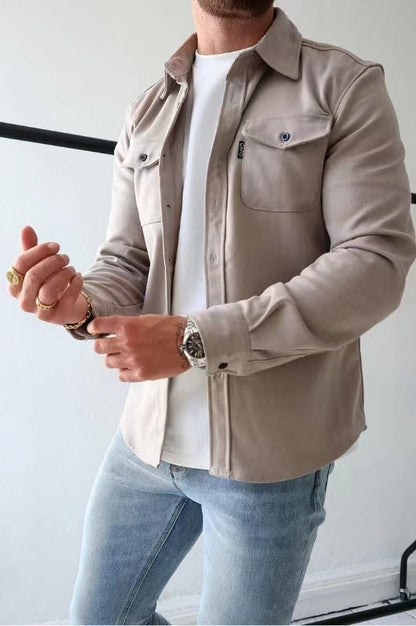 Sobrecamisa Con Bolsillos En El Pecho Y Cierre Abotonado Para Hombre | Ideal Para Uso Diario