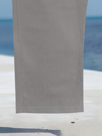 Pantalón de Pierna Ancha con Cintura Elástica y Cordón para Hombre | Ideal para Uso Diario