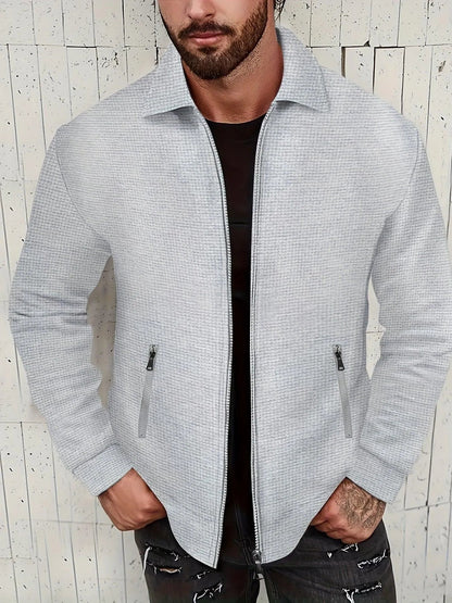 Chaqueta De Color Liso Con Diseño Flexible Para Hombre | Ideal Para Uso Diario Y Entretiempo