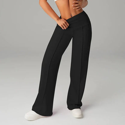 Pantalón De Talle Alto Con Cintura Integrada Y Piernas Anchas Para Mujer | Ideal Para Uso Diario