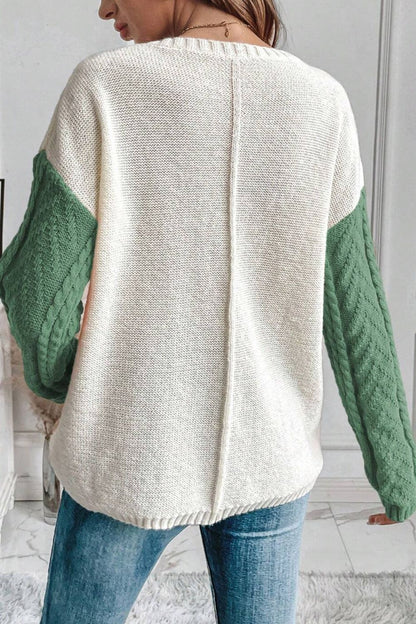 Jersey Con Diseño Color Block Y Mangas Largas Para Mujer | Ideal Para Uso Diario