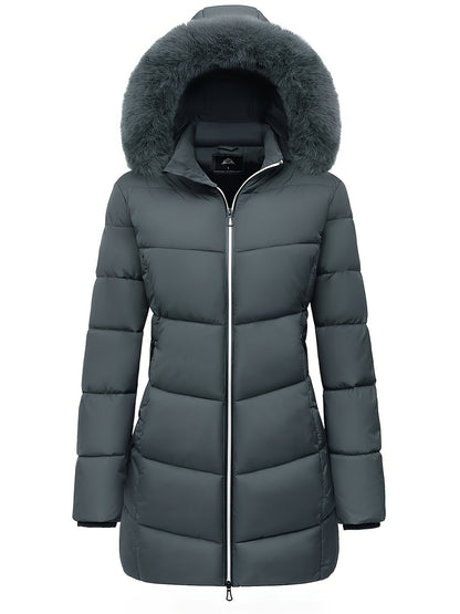 Abrigo Acolchado con Capucha y Bolsillos para Mujer | Ideal para Invierno y Entretiempo